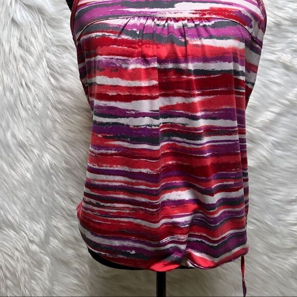 Athleta Top Size Large Vibrant Colors Built in Bra - Picture 4 of 13